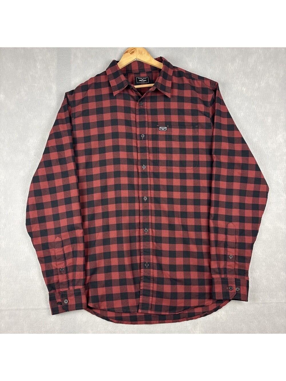 Kimes Ranch Flannel‎ Shirt Men’s XL Black Red Plaid Western Casual Workwear